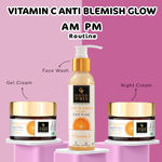 Good Vibes Vitamin C Anti Blemish Glow AM PM Routine: Face Wash (120 ml) + Gel Creme (50 gm) + Night Cream (50 gm)