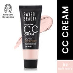 Swiss Beauty All-In-One CC Cream Cover Correct & Conceal with SPF 30 02-Soft Ivory (25 gm)