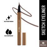 Swiss Beauty Eye Sparkle Sketch Liner Glitter Finish and Water-Proof |Fine Tip For Precise Application 6- Glitter Brown (0.6 gm)