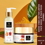 Good Vibes De-Tan Ubtan Face wash 120ml & Face Mask 100g Combo - Combo of 2