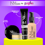 NY Bae Face Makeup Prep Combo | Brightenin' Primer Gold Shimmer (15 gm) | Dewy Drops Foundation - Macchiato 03 (30 ml)| Banana Loose Powder (5.8 gm) Combo of 3