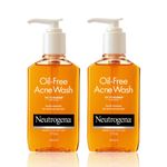 Neutrogena Oil Free Acne Wash Facial Cleanser Pack of 2 (175 ml X 2)