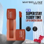 Maybelline New York Superstay Teddy Tint - Lip and Cheek Color | Keep It Cozy, 5 ml