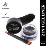 MILA BEAUTE Wink Artist Gel Liner 2in1 With Brush Waterproof Eyeliner Upto 36hrs - Black (4 gm)