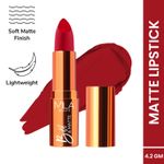 MILA BEAUTE Bold & Matte Lipstick Soft Matte Finish - 2 Scarlet Seduction (4.2 gm)