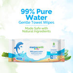 Mamaearth Baby 99% Pure Water Gentle Towel Wipes - 72 pcs Crafted With 99% Pure Water | Made Safe Approved