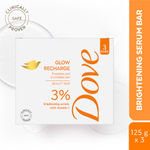 Dove Diva Glow Recharge Bar, With 3% Brightening Serum and Vitamin C, For Hydrated and Radiant Skin, 125 gm (Pack of 3)