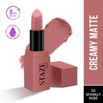 Staze 9to9 Creme De La Matte Lipstick | Intense Color Payoff | Weightless Silky Formula | 12-Hour Stay | Non-Drying | 01 Sparkly Rose | 4.2 gm
