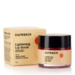 Cureskin Lightening Lip Scrub for Men and Women | Exfoliate & Brighten with Walnut Shell Powder, Beetroot & Squalane | Lip Scrub for Dark Lips to Lighten Pink (7 gm)