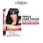 L'Oreal Paris Permanent Hair Colour, Radiant At-Home Hair Colour with up to 100% Grey Coverage, Pro-Keratin, Up to 8 Weeks of Colour, Excellence Creme, 3 Darkest Brown, 72 ml + 100 gm