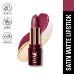 Lakme Ultimate Glam Satin Matte Lipstick With Jojoba Oil and Shea Butter, For Smooth and Nourished Lips - Purple Sparkle - 4.3 gm