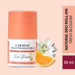 Carmesi Natural Deodorant Roll-On (Fresh Blossom) | 95% Natural + 5% Essential Ingredients | For Fresh Underarms All Day | No Alcohol & Aluminium | Fresh Blossom | 50 ml