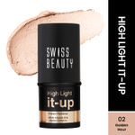 Swiss Beauty High Light It-Up Highlighter | With Vitamin E & Jojoba Complex | Instant Radiant Glow | Long-Lasting | Creamy & Blendable | Twist-Up Format - Golden Hour 8 gm