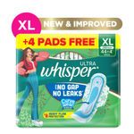 Whisper Ultra Upto No Gap No Leaks Sanitary Pads, 48 XL Pads, For Heavy Flow Protection