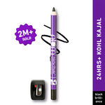 Plum NaturStudio All-Day-Wear Kohl Kajal Black Brilliance with FREE SHARPENER (1.2 gm)