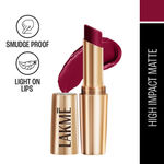 Lakme 9to5 Powerplay Priming Matte Lipstick, Lasts 16hrs, Red Velvet, 3.6 gm