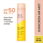 Swiss Beauty Protect Maxx Sunscreen Air Mist | SPF 50 PA+++ | With Niacinamide | UVA+UVB Protection | Even Over Makeup | For Face & Body, 80 ml