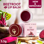 Good Vibes Beetroot Plumping Lip Balm |New & Improved| SPF | Reduces Pigmentation, Perfectly Tinted Lips | Hydrating & Nourishing Care | With Sweet Almond & Olive Oils (5.5 gm)