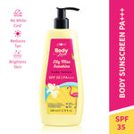 Plum BodyLovin' Lilly Miss Sunshine SPF 35 PA+++ Body Lotion | Brightens, Protects & Cools Skin | No White Cast | Hydrates For Upto 72 Hours | Fresh Floral Fragrance Withn Notes Of Pear, Lilly & Musk (200 ml)