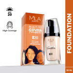 Mila Beaute Built to Cover Liquid Foundation I Medium to Buildable Coverage I Matte Finish I Lightweight I SPF 20 I Super Hydrating with Hyaluronic Acid - Ivory, 30 ml