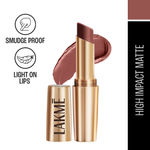 Lakme 9to5 Powerplay Priming Matte Lipstick, Lasts 16hrs, Coffee Command, 3.6 gm