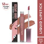 ORGATRE Moodbliss Liquid Lipstick | Long-Lasting, Transfer-Resistant & Hydrating Formula | Vibrant Gloss Finish with Intense Pigmentation | 12-Hour Smudge-Proof | Lightweight & Non-Drying | 4.5 ml, Deep Taupe