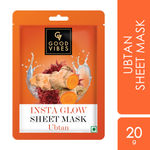 Good Vibes Ubtan Insta Glow Sheet Mask | For Smooth & Bright Skin | Treats Rough Skin Cleanses Dirt & Impurities (20 gm)