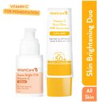 WishCare Brightening Face Duo - Vitamin C Pure Glow Face Sunscreen & Super Bright C16 Vitamin C Face Serum Combo of 2