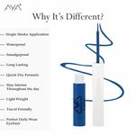 AYA Waterproof Pop Eyeliner, Denim Blue, 5 ml | Matte Finish | Long Lasting, Waterproof, Smudge Proof Eyeliner | Jojoba Oil, Castor Oil, Vitamin E, Chamomile Oil