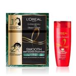 L'Oreal Shine armour kit (Shampoo Vibrant & Revived Colour For Colour-treated Hair Protects from UVA & UVB Colour Protect)-340 ml + (Extraordinary Oil Smooth Steam Mask (Paraben Free)| With Precious Essential Oils)-20 ml + 40gm