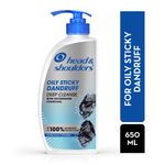 Head and Shoulders Deep Cleanse Dandruff Shampoo,650 ml,Oxygenated Charcoal,Oily Scalp Dandruff Shampoo