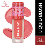 Swiss Beauty Dew It Up Liquid Blush | Dewy Finish| High Colour Payoff | Hydrating | With Vitamin E & C | Muted Pink - 4 ml