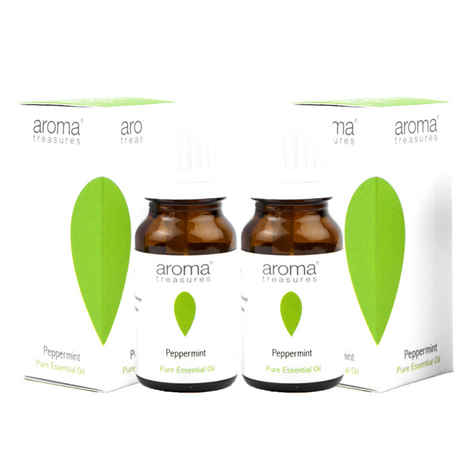 Buy Aroma Treasures Peppermint Essential Oil (pack of 2)(20 ml) - Purplle