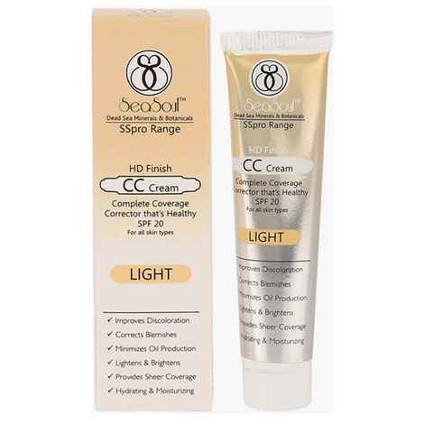 Buy SeaSoul HD Finish CC Cream With SPF 20 Light (30 ml) - Purplle