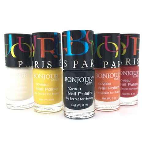 Buy Bonjour Paris Nail Polish - Yellow-White - Pink - Red Value Pack (300g ) - Purplle
