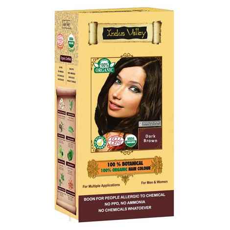 Buy Indus Valley 100% Botanical Organic Healthier Hair Colour Dark Brown (182 g) - Purplle