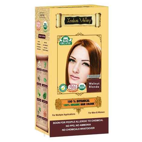 Buy Indus Valley 100% Botanical Organic Healthier Hair Colour Walnut Blonde (182 g) - Purplle