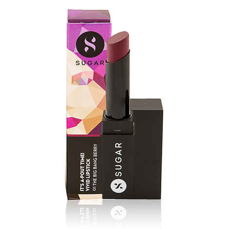 SUGAR Cosmetics It's A-Pout Time! Vivid Lipstick - 01 The Big Bang Berry (Wine)