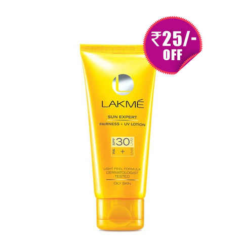 Buy Lakme Sun Expert Super Matte Lotion Sunscreen SPF 30 PA++ with Niacinamide & Vit C | Broad spectrum UVA/B protection | Blue light protection | No White Cast | for all dry, normal skin| 100ml - Purplle