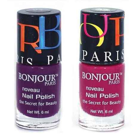 Buy Bonjour Paris Premium Nail Polish - Black Current / Plum Desire (6 ml x 2 pcs combo) - Purplle