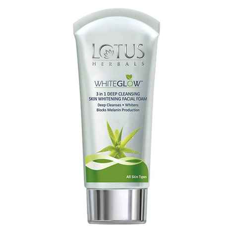 Buy Lotus Herbals Whiteglow 3 In 1 Deep Cleansing Skin Whitening Facial Foam (30 g) - Purplle