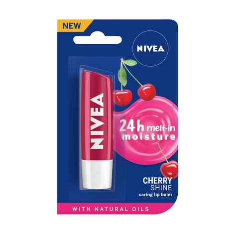 Buy Nivea Tinted Lip Balm with Natural oils & 24H melt-in moisture- Fruity Cherry Shine - Purplle