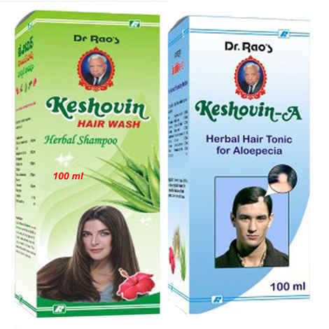 Buy Dr.Rao's Combo Of Keshovin-A (Alopecia Hair Tonic) (100 ml) + Keshovin Hair Wash (100 ml) - Purplle