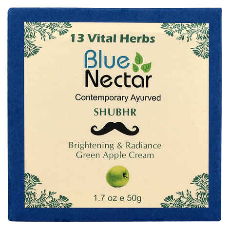 Buy Blue Nectar Brightening & Radiance Green Apple Face Cream For Men (50 g) - Purplle