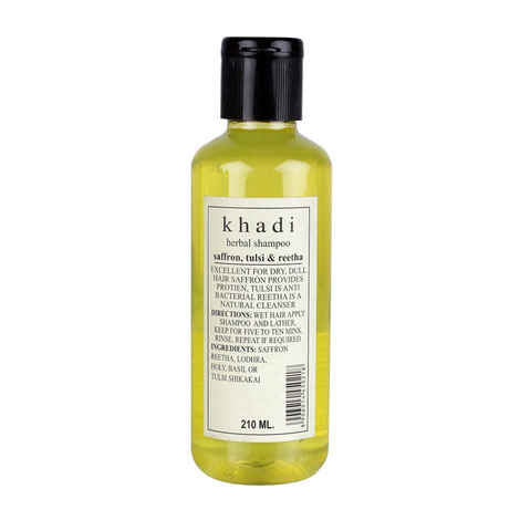 Buy Khadi Saffron Tulsi Reetha Herbal Shampoo 210 ml - Purplle