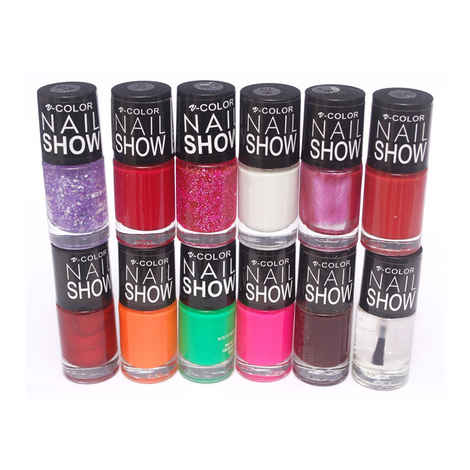 Buy V-Color Nail Show Polish Set of 12 Pcs. - Multicolor Set No. 4 - Purplle