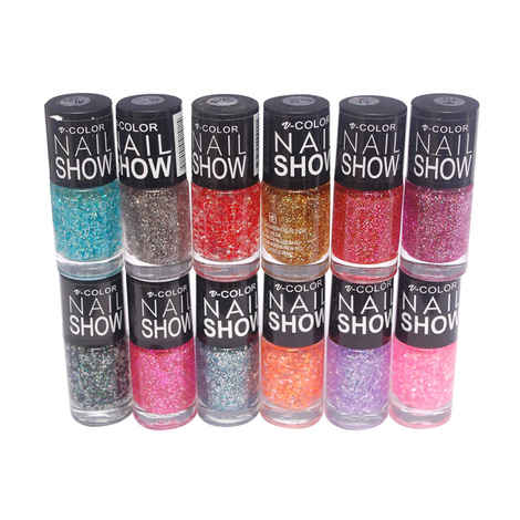 Buy V-Color Nail Show Polish Set of 12 Pcs. - Multicolor Set No. 8 - Purplle
