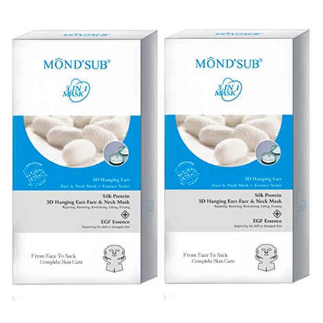 Buy Mond'Sub Silk Protein 3D Hanging Ears Face & Neck Mask (Pack Of2) - Purplle