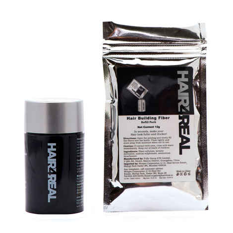 Buy Hair4Real Combo of Hair Thickening Fibers Black bottle Refill Pack (12 g+12 g) - Purplle