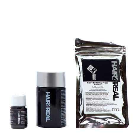 Buy Hair4Real Combo of Hair Thickening Fibers Black 5g+12g bottle+12g Refill Pack (Pack of 3) - Purplle